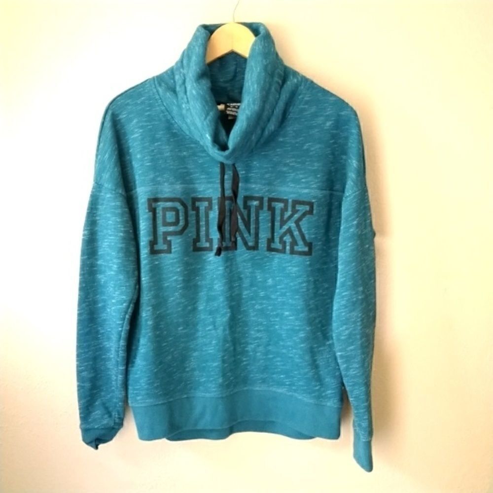 ‎Pink Victorias Secret Sweatshirt Cowl-neck Teal, Size XS